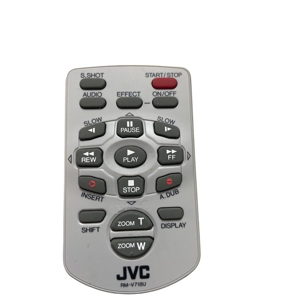 JVC RM-V718U Camcorder Remote Control Gray Good Zoom Playback Record RMV718U